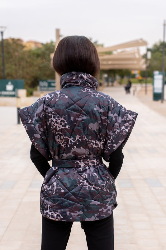 Camo Print Puffer Vest