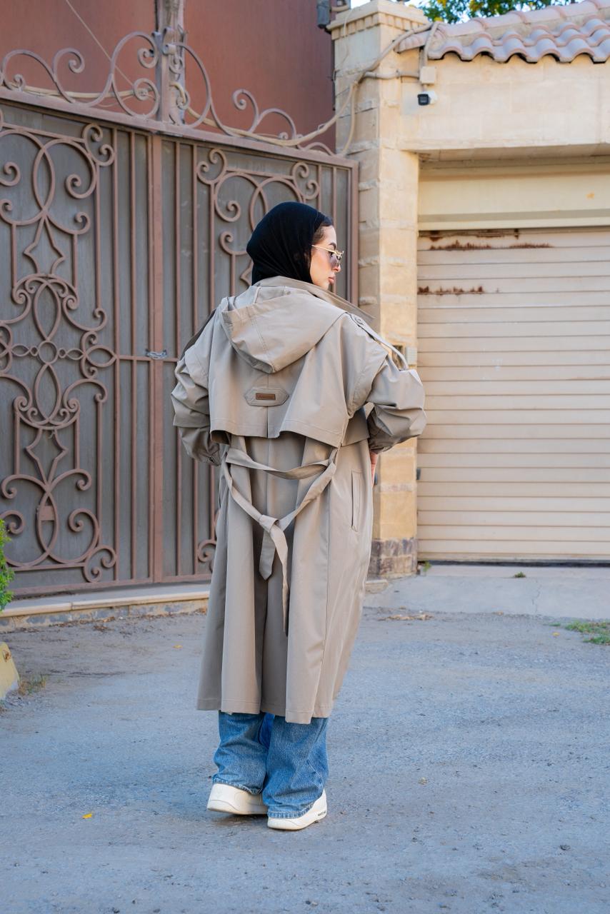 Belted Long Trench Coat