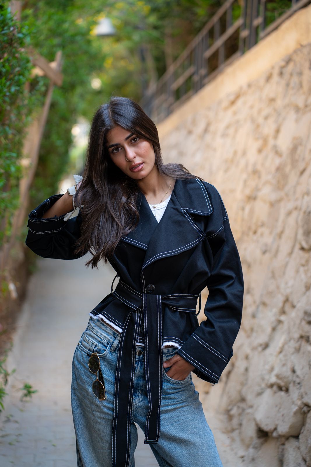 Belted Gabardine Jacket