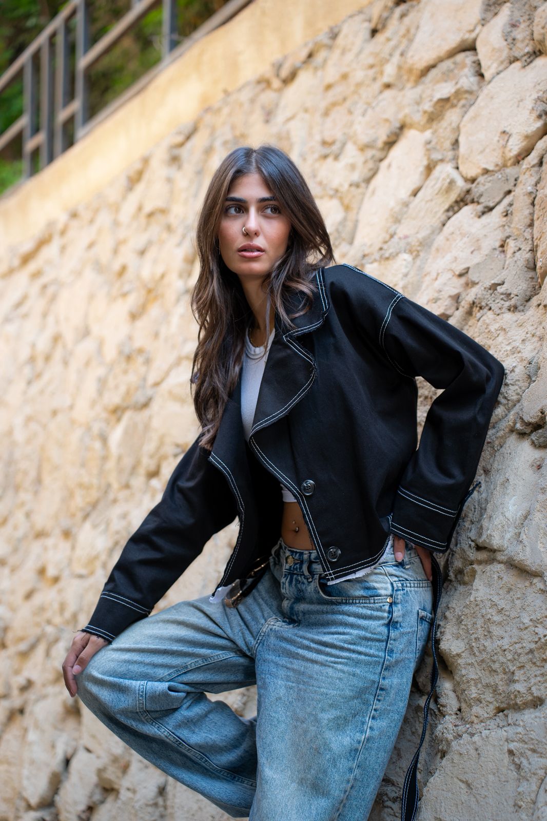 Belted Gabardine Jacket