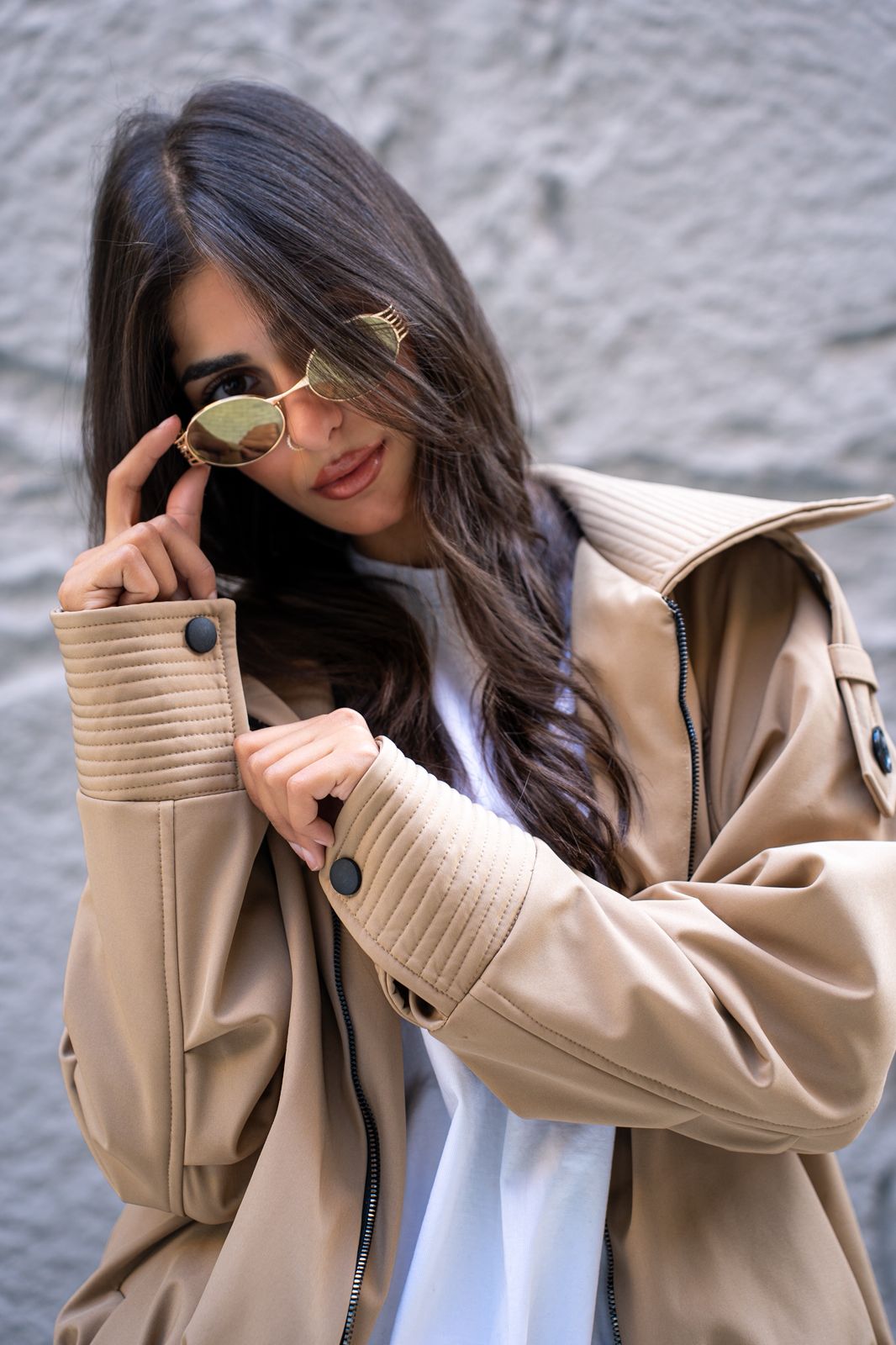 High Collar Cropped Loose Jacket