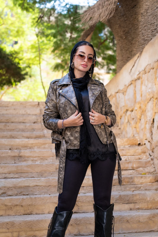 Cropped Leather Jacket