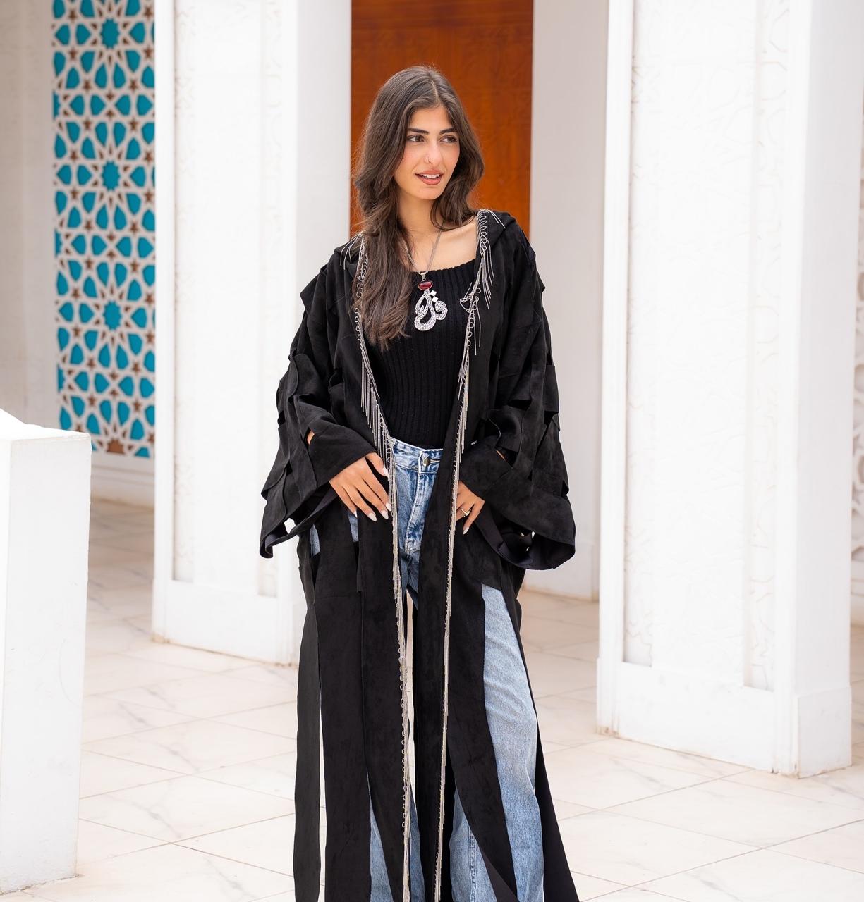 Cut Black Velvet Kaftan