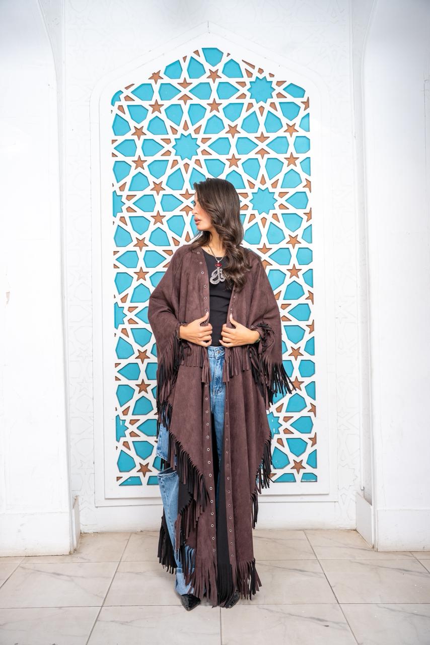 Suede Fringe Kaftan