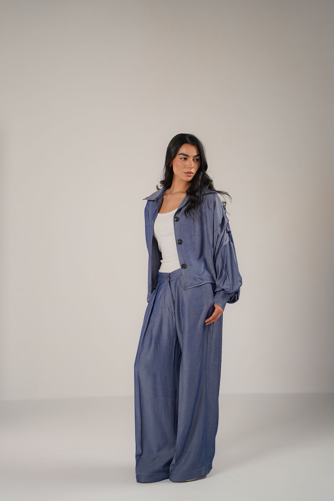 Tencel Draped Shoulder Set