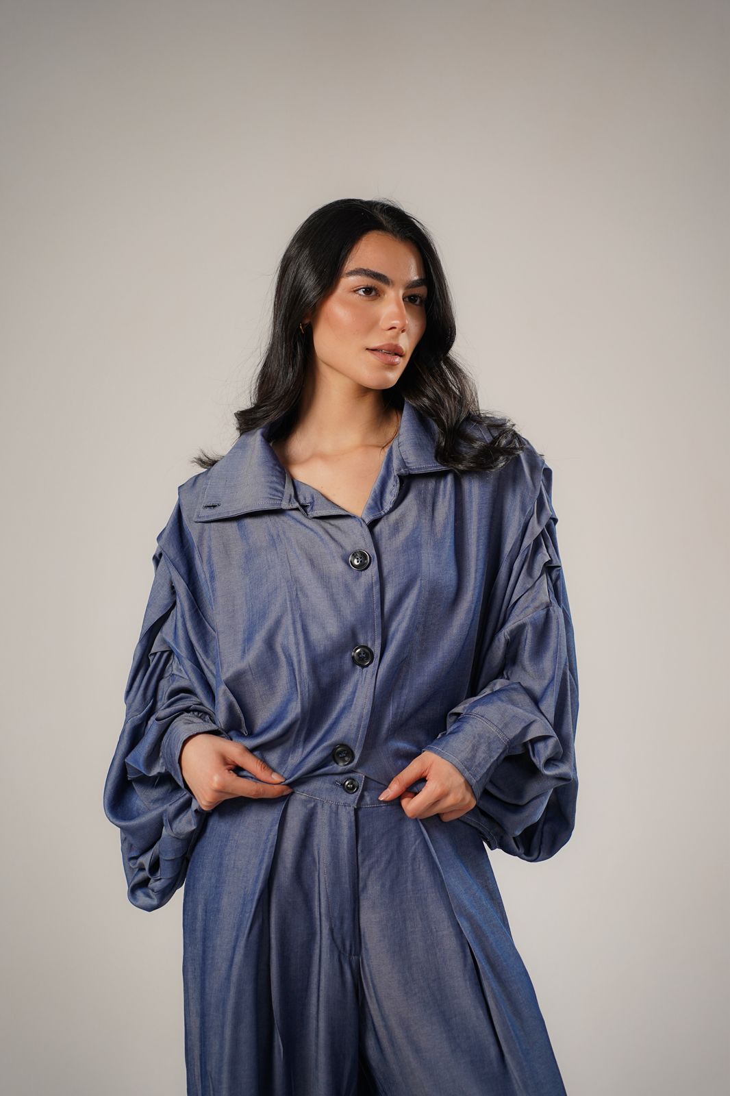 Tencel Draped Shoulder Set