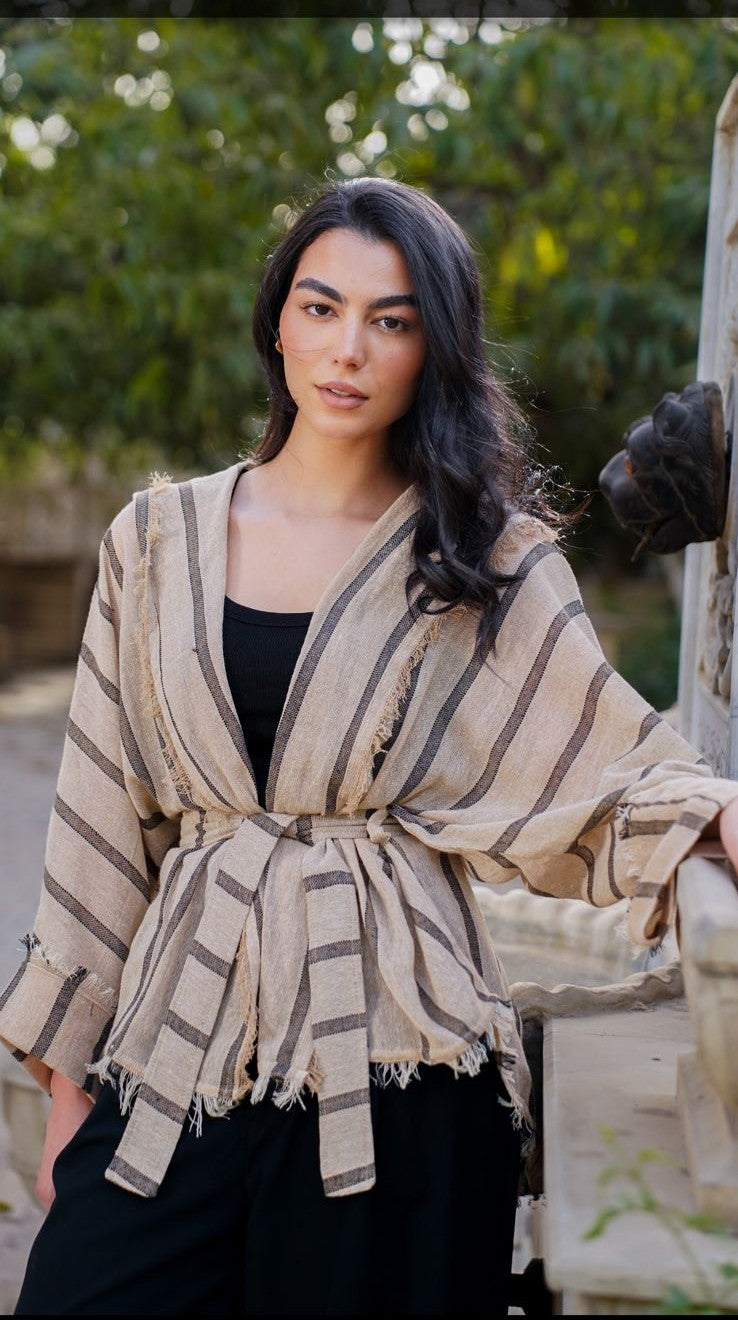 Mesh Linen Cardigan