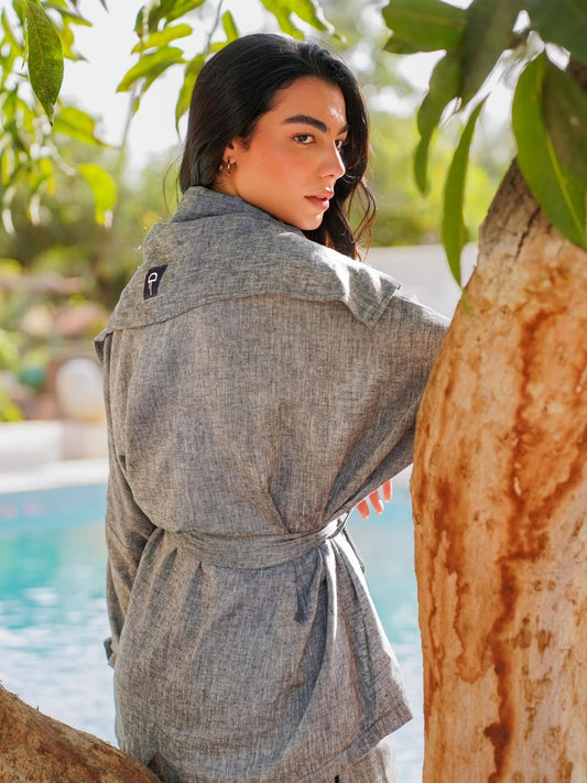 Draped Linen Jacket