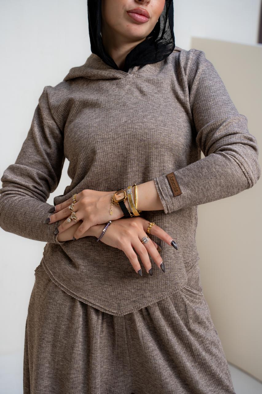 Winter Wool Knitted Wool Set In 3 Shades